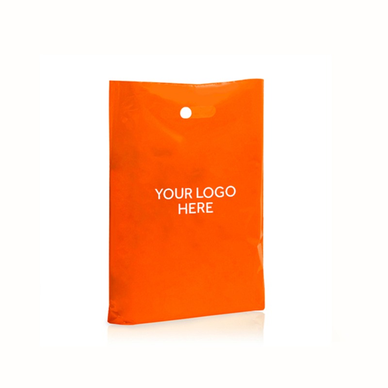 Orange Printed Varigauge Plastic Carrier Bags