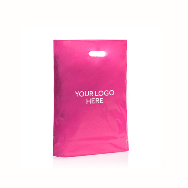 Shocking Pink Printed Varigauge Plastic Carrier Bags