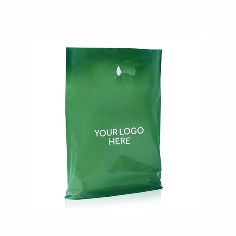 Dark Green Printed Plastic Carrier Bags