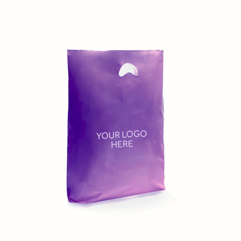 Violet Printed Varigauge Plastic Carrier Bags